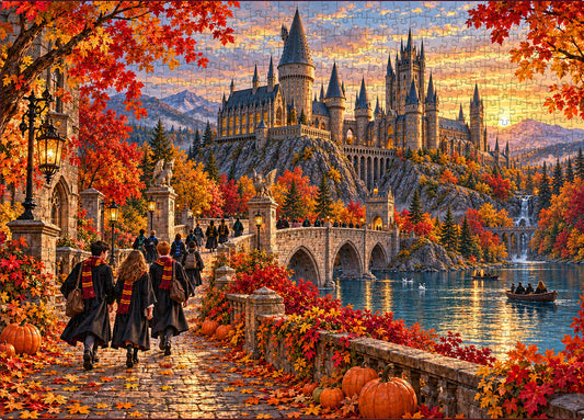 Autumn at Hogwarts Jigsaw Puzzle 🍂🏰