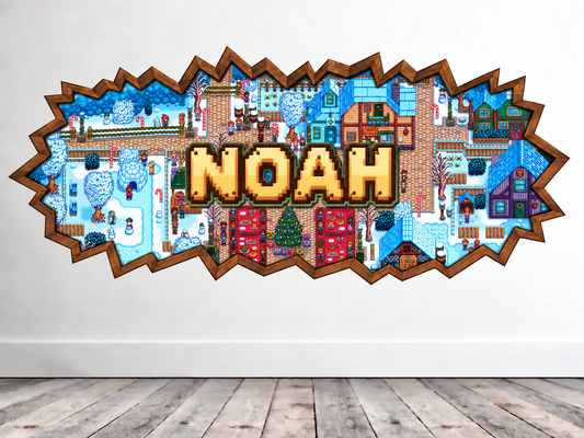 Personalized name Stardew Valley inspired farm-themed wall decorations