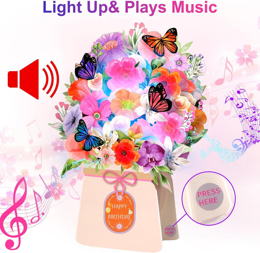 3D Light-Up Musical Birthday Bouquet Card