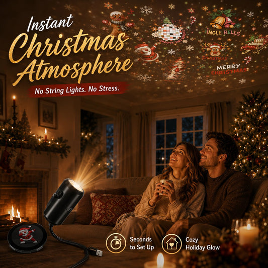 🎄🌟 Christmas Projection Night Light-Plug & Play HD Christmas Projector🎅