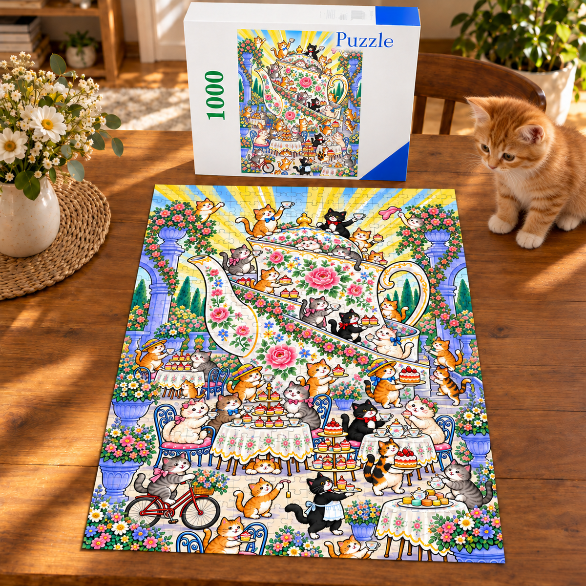 Cat Afternoon Tea – 1000 Piece Jigsaw Puzzle