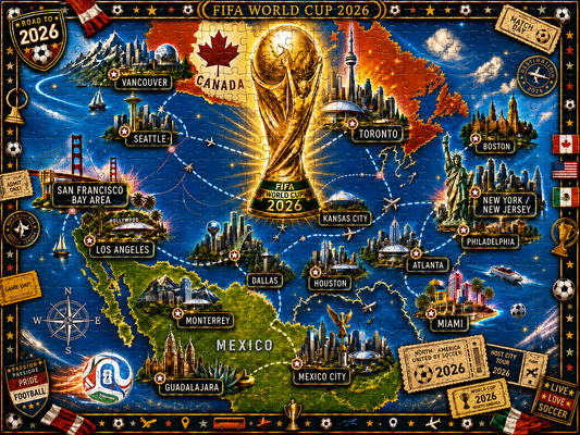 2026 World Cup Host Cities Journey - 500/1000 Piece Jigsaw Puzzle