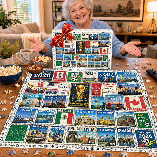 2026 World Cup Host Cities Journey Commemorative Stamp Puzzle – The Ultimate Gift for Fans