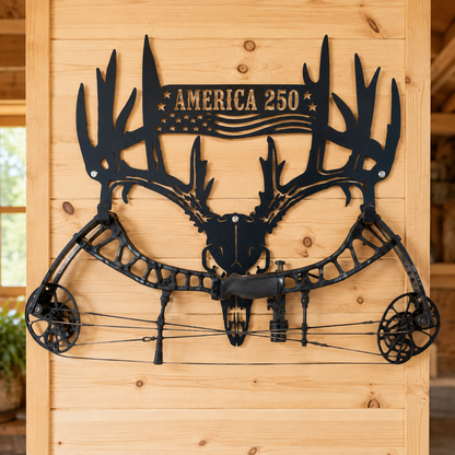 Personalized America 250th Anniversary Antler Bow Rack
