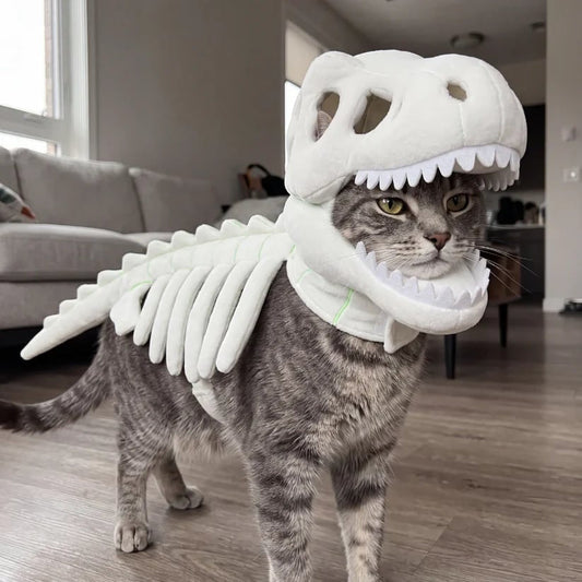 Glow-in-the-dark dinosaur skeleton pet costume - image 1