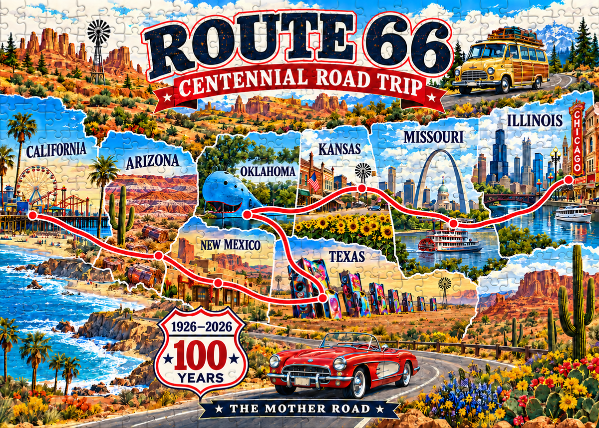 Route 66 Centennial Road Trip Puzzle — 100 Years of the Mother Road