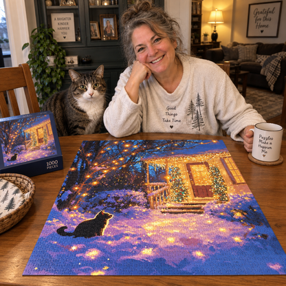 Winter Wishes — Adorable Stray Cats Seeking Warmth Jigsaw Puzzle 1000 Pieces