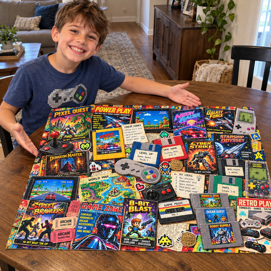 80's & 90's Retro Gaming Nostalgia – 500/1000 Piece Jigsaw Puzzle