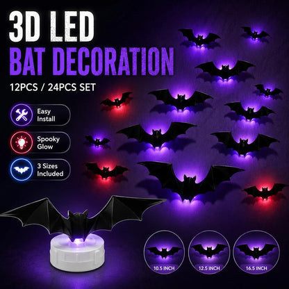 🦇Halloween 3D Fledermaus LED Wandleuchte Deko