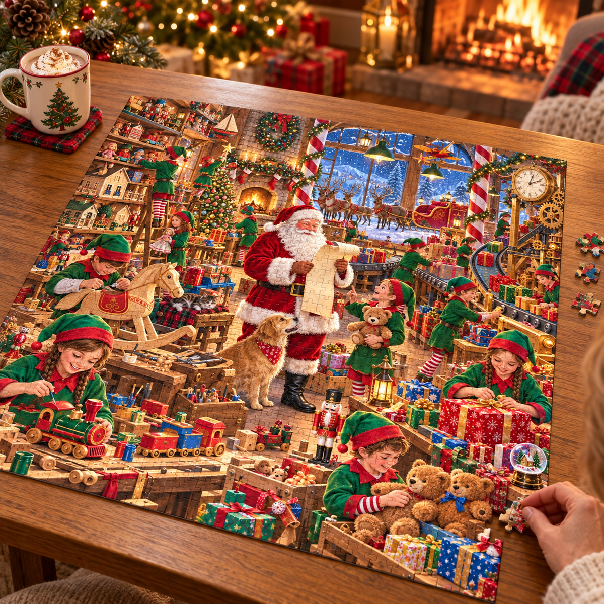 Weihnachtsmann's Geschenkewerkstatt 1000-Teile Puzzle🎁