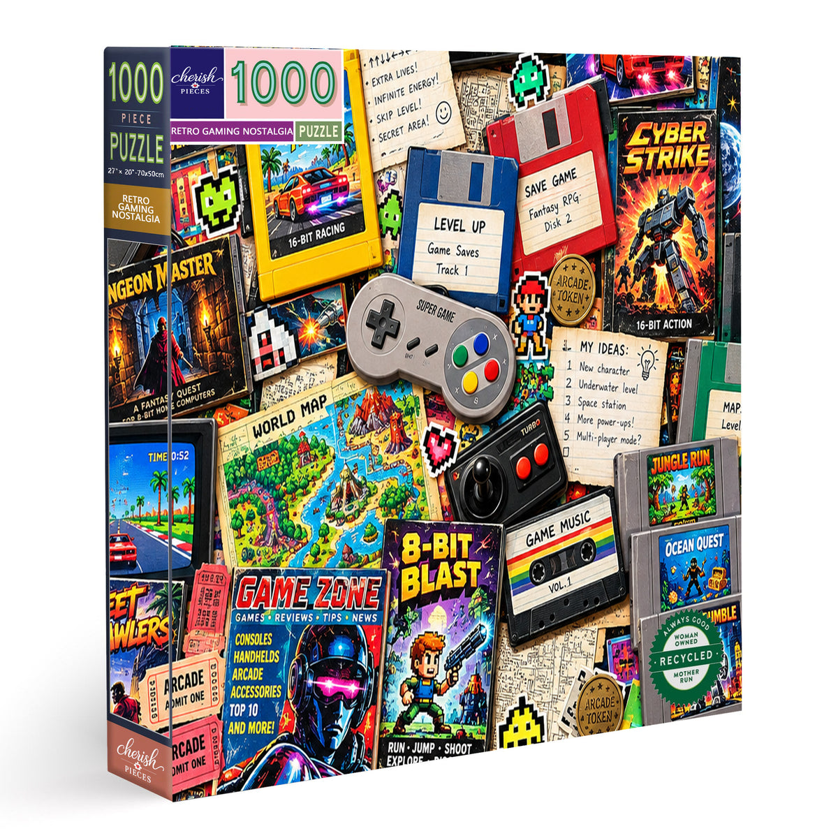 80's & 90's Retro Gaming Nostalgia – 500/1000 Piece Jigsaw Puzzle