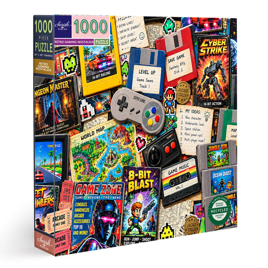 80's & 90's Retro Gaming Nostalgia – 500/1000 Piece Jigsaw Puzzle