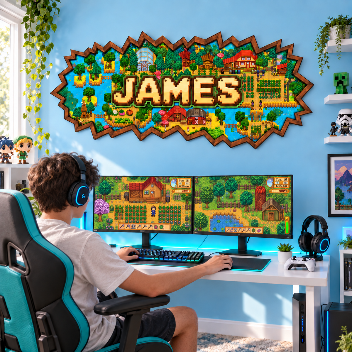 Personalized name Stardew Valley inspired farm-themed wall decorations