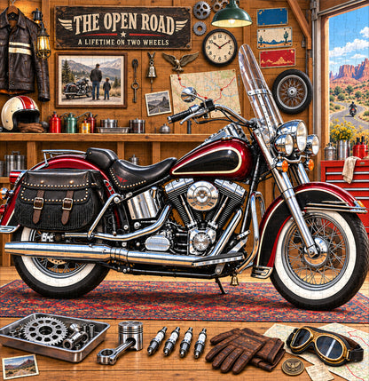 "Live to Ride, Ride to Live" Vintage Motorcycle 1000-Piece Puzzle