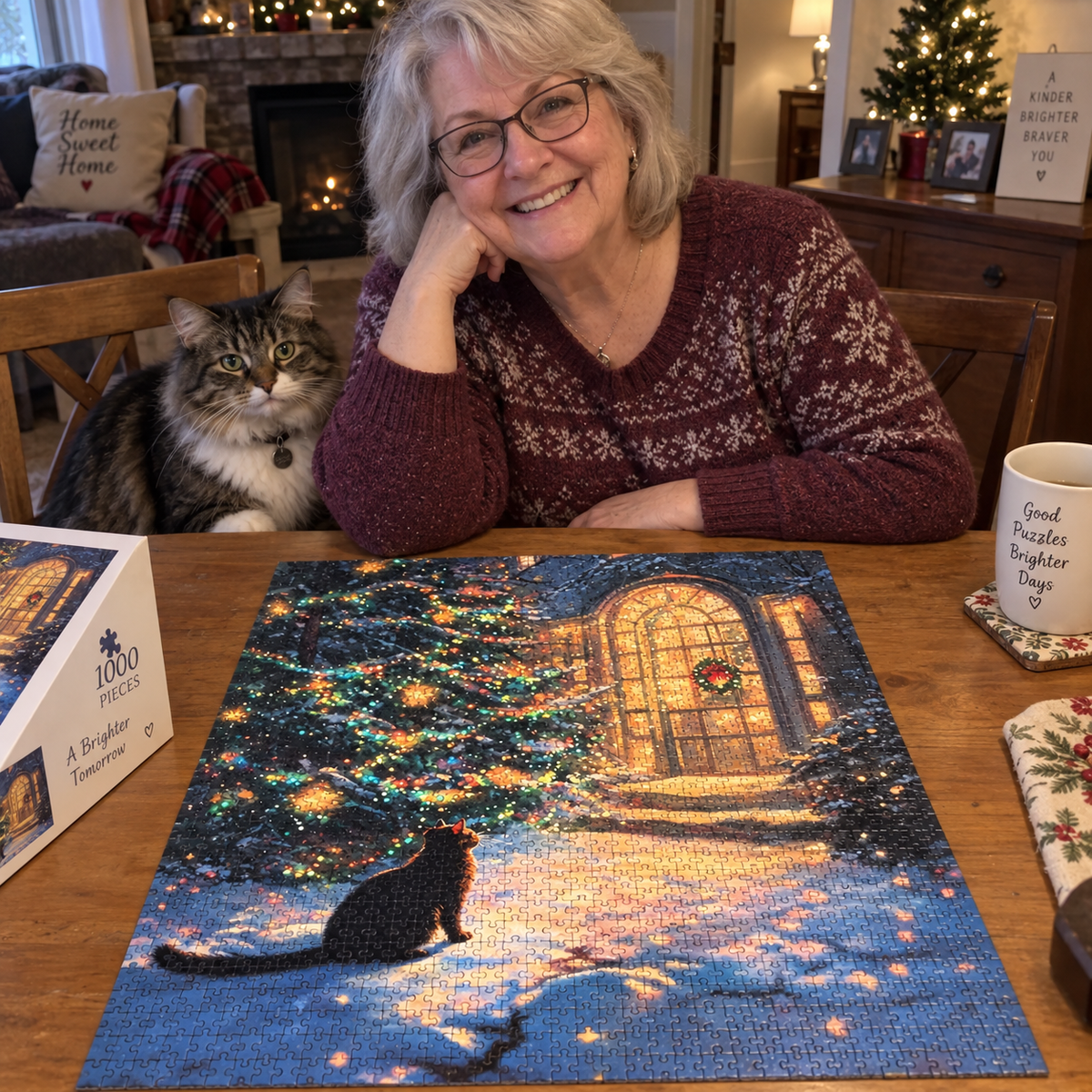 Winter Wishes — Adorable Stray Cats Seeking Warmth Jigsaw Puzzle 1000 Pieces