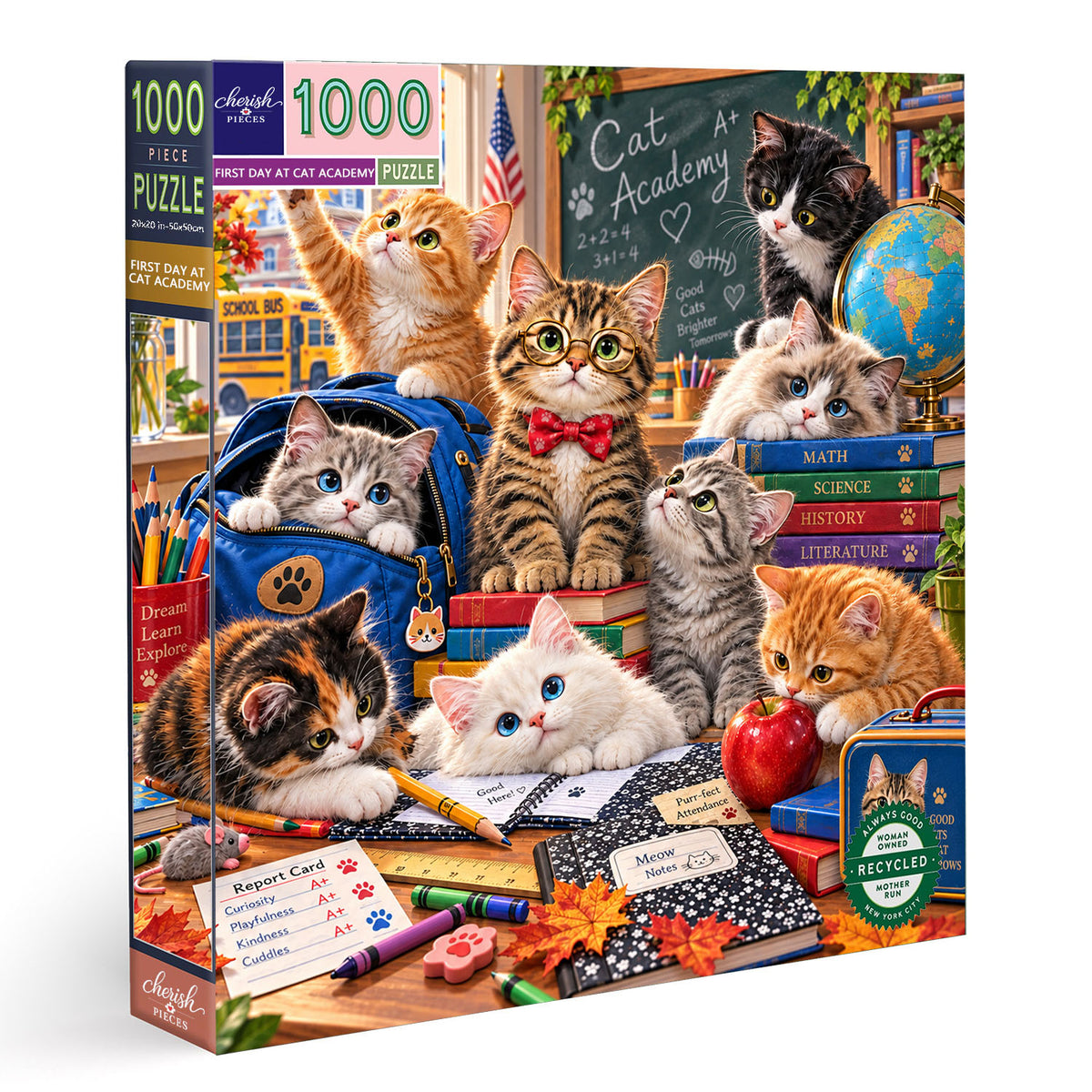 First Day at Cat Academy – Back to School Cats Jigsaw Puzzle 1000 Pieces