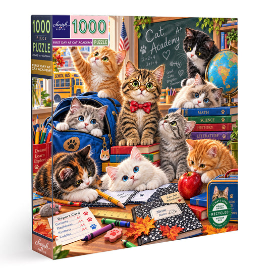 First Day at Cat Academy – Back to School Cats Jigsaw Puzzle 1000 Pieces