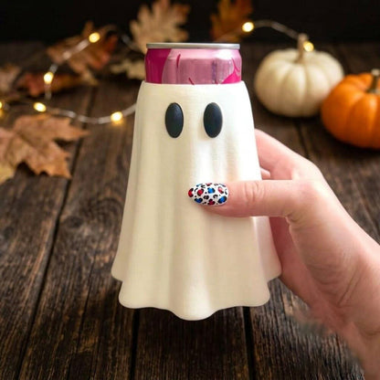 Halloween Ghost Can Holder with Witch Hat