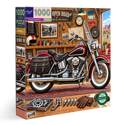 "Live to Ride, Ride to Live" Vintage Motorcycle 1000-Piece Puzzle