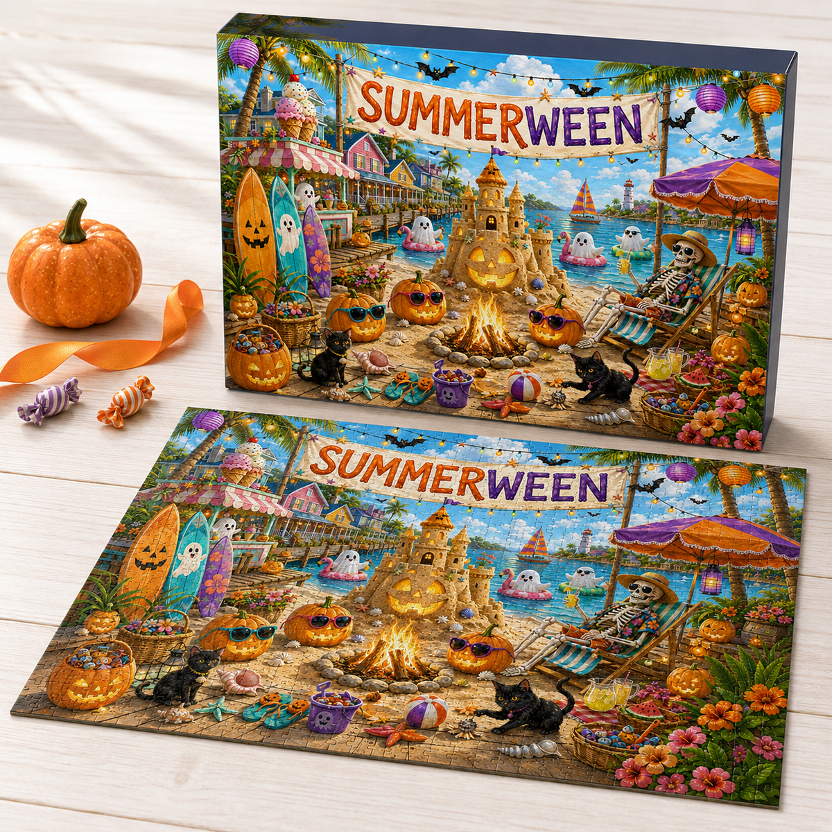 Summerween Beach Party Jigsaw Puzzle