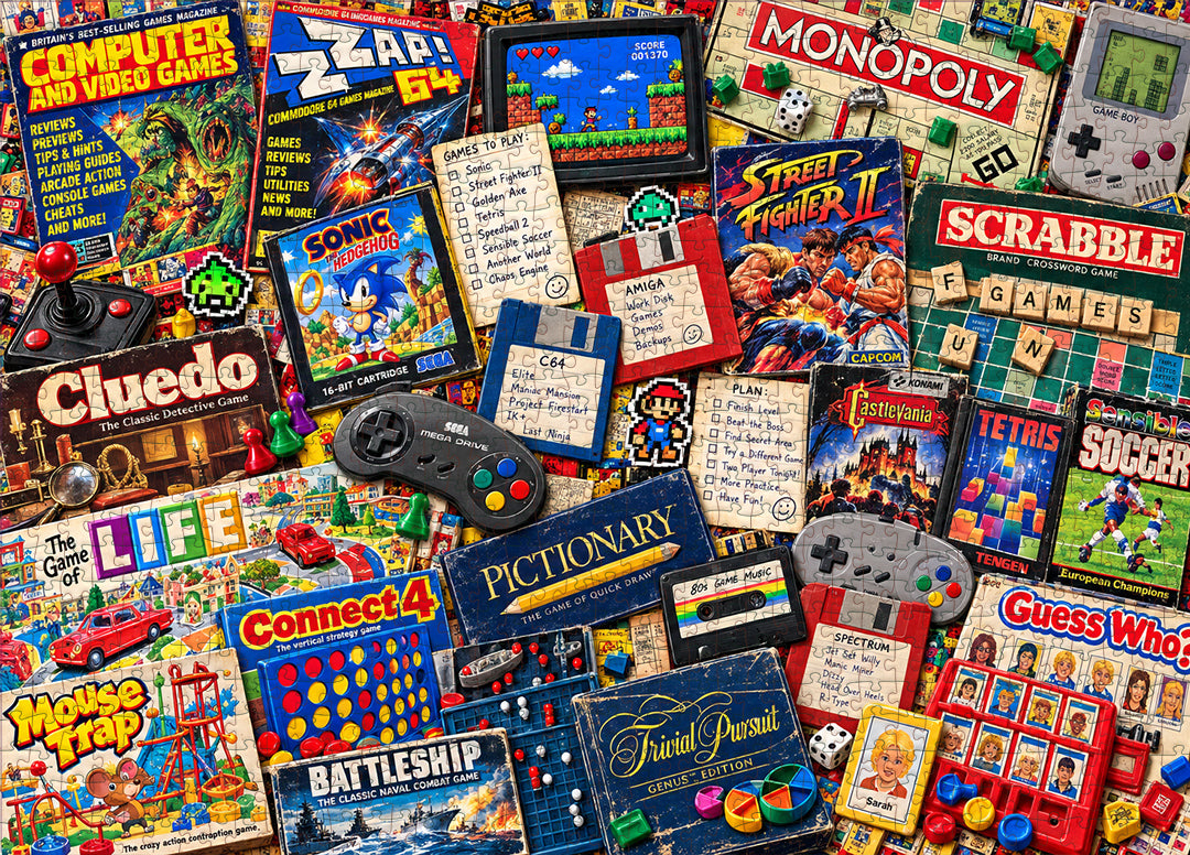 Nostalgie du rétrogaming des années 80 et 90 – Puzzle de 500/1000 pièces
