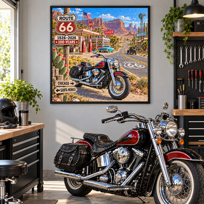 Route 66 Centennial Motorcycle 1,000-Piece Jigsaw Puzzle