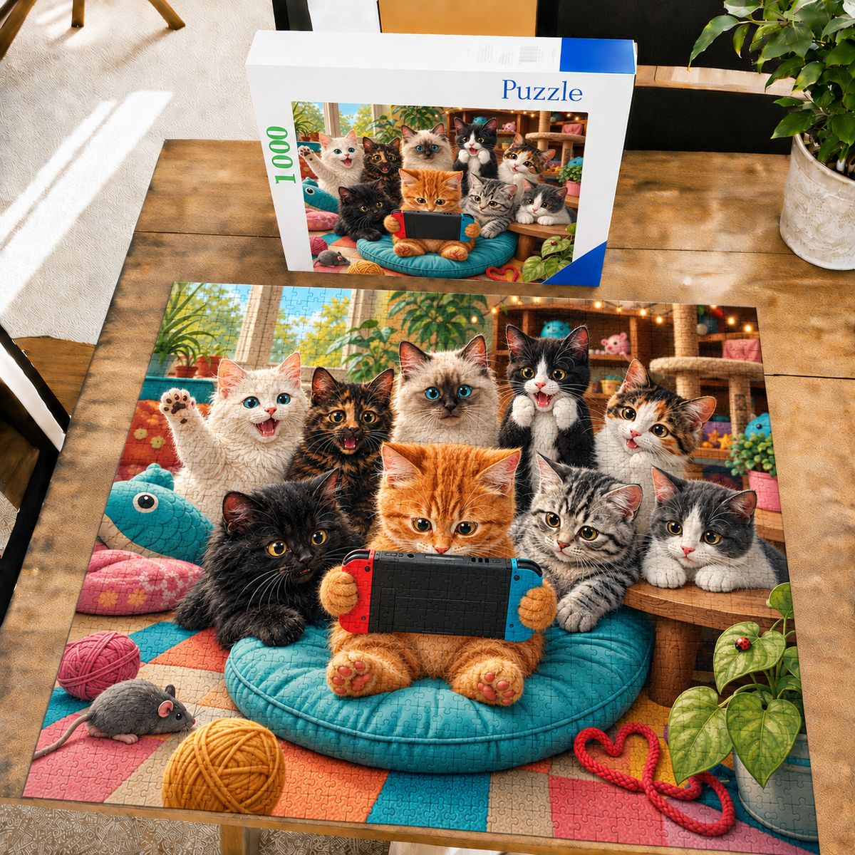 Kitten Game Night – 1000-Piece Puzzle