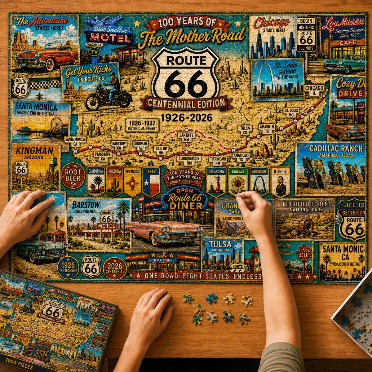 Route 66 Centennial Collector’s Puzzle 100 Years of the Mother Road — 1926–2026