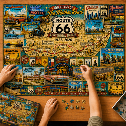Route 66 Centennial Collector’s Puzzle 100 Years of the Mother Road — 1926–2026