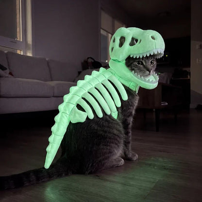 Glow-in-the-dark dinosaur skeleton pet costume - image 4