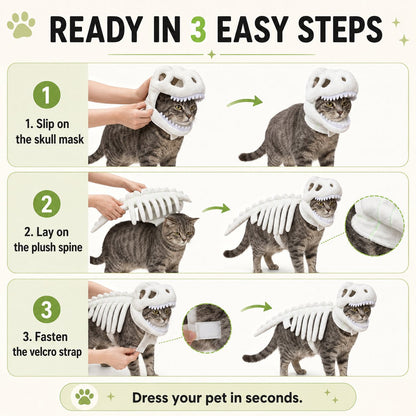 Glow-in-the-dark dinosaur skeleton pet costume - image 9