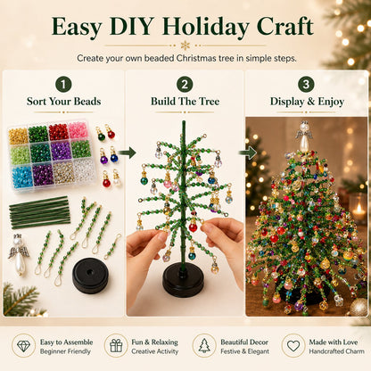 🎄 Kit de fabrication de sapin de Noël en perles – Créez votre propre décoration de fête étincelante – 50 % de réduction pour une durée limitée