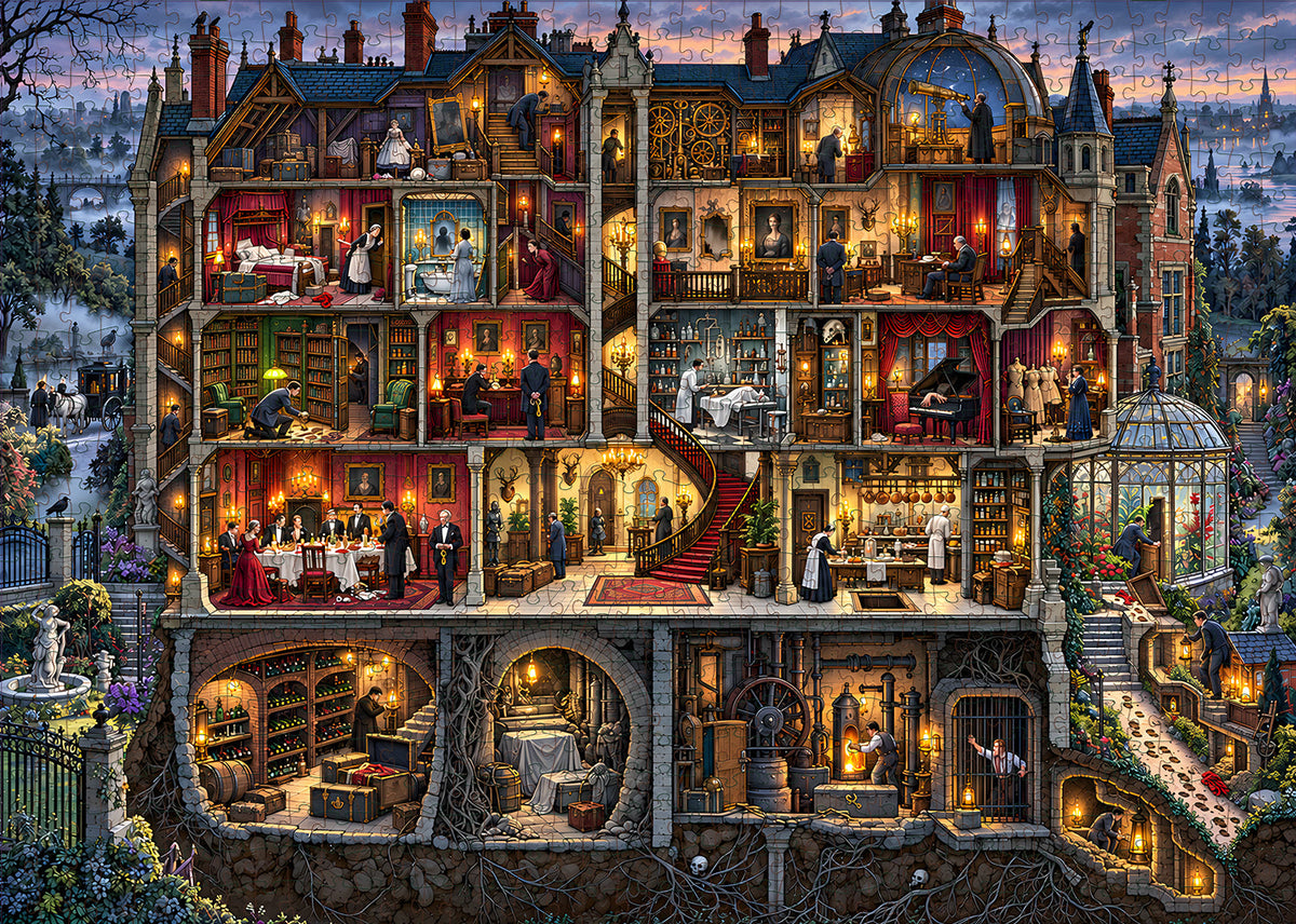 L’invité disparu – Puzzle de 1 000 pièces représentant un manoir hanté