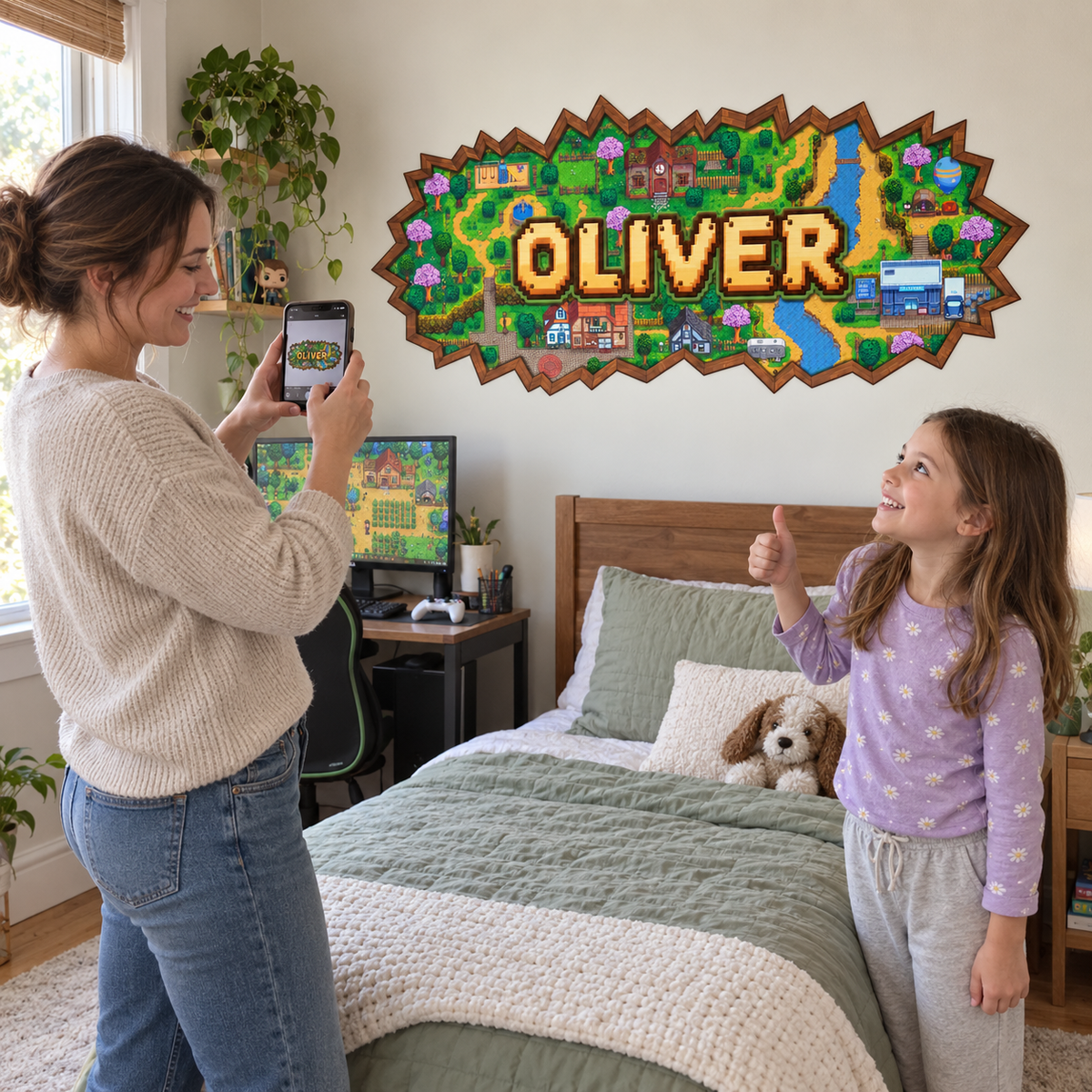 Personalized name Stardew Valley inspired farm-themed wall decorations