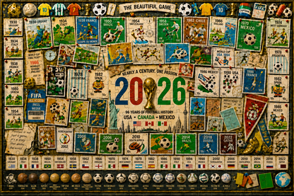 2026 World Cup History Collector's Puzzle | 96 Years of Football Legends (500/1000 Pieces)