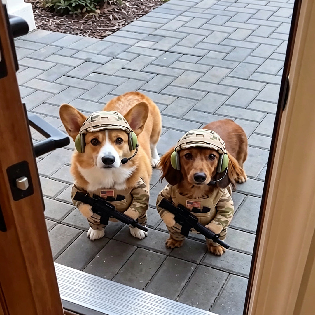 Dog wearing a military-inspired soldier costume - image 6