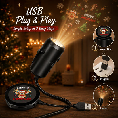 🎄🌟 Weihnachts-Projektions-Nachtlicht – Plug & Play HD-Weihnachtsprojektor🎅