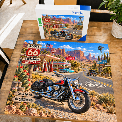 Route 66 Centennial Motorcycle 1,000-Piece Jigsaw Puzzle