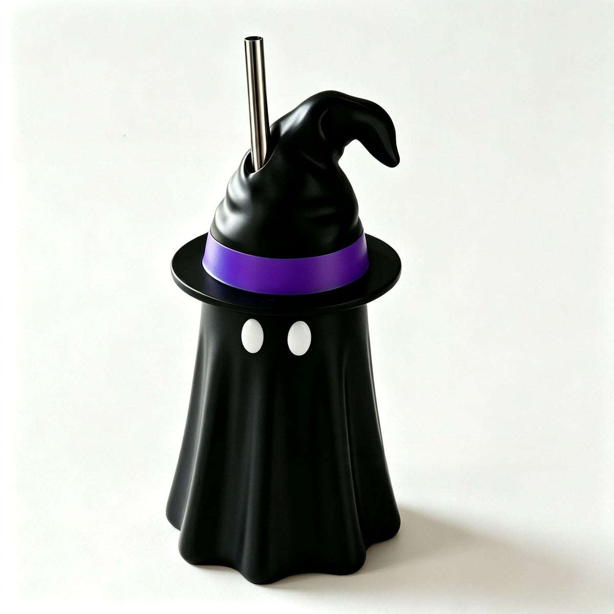 Halloween Ghost Can Holder with Witch Hat