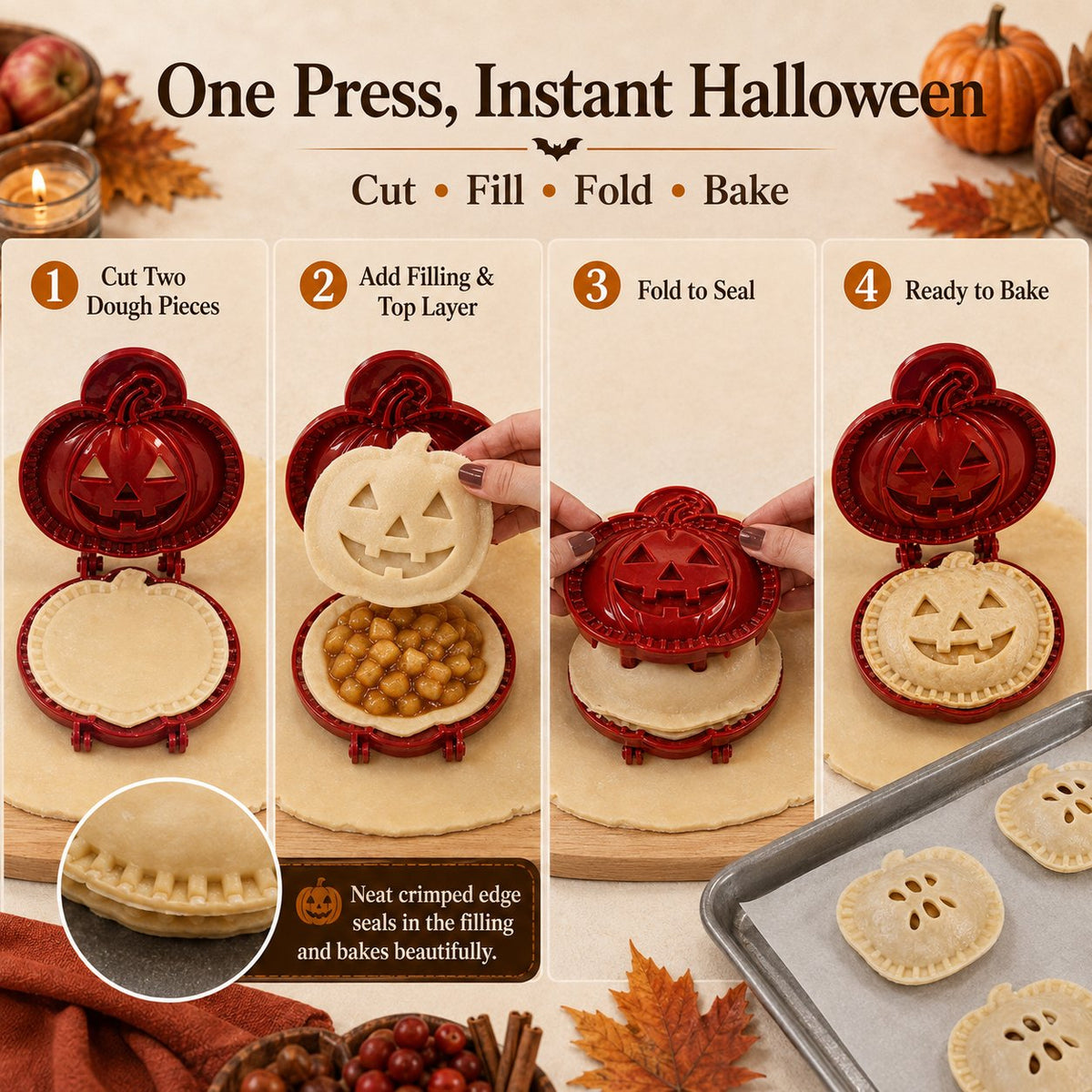 🎃 8-teiliges Halloween Mini-Handkuchen-Backform-Set✈️ Kaufe 2+ und erhalte kostenlosen Versand
