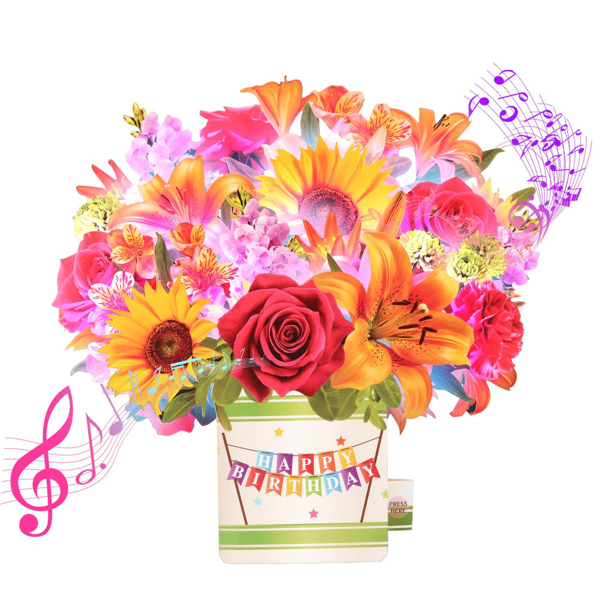 3D Light-Up Musical Birthday Bouquet Card