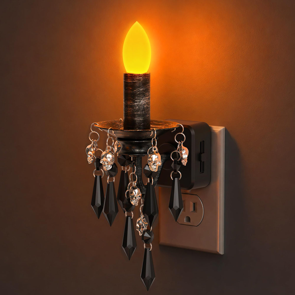 Briignite Chandelier Night Lights Plug into Wall,Amber Night Light Dimmable