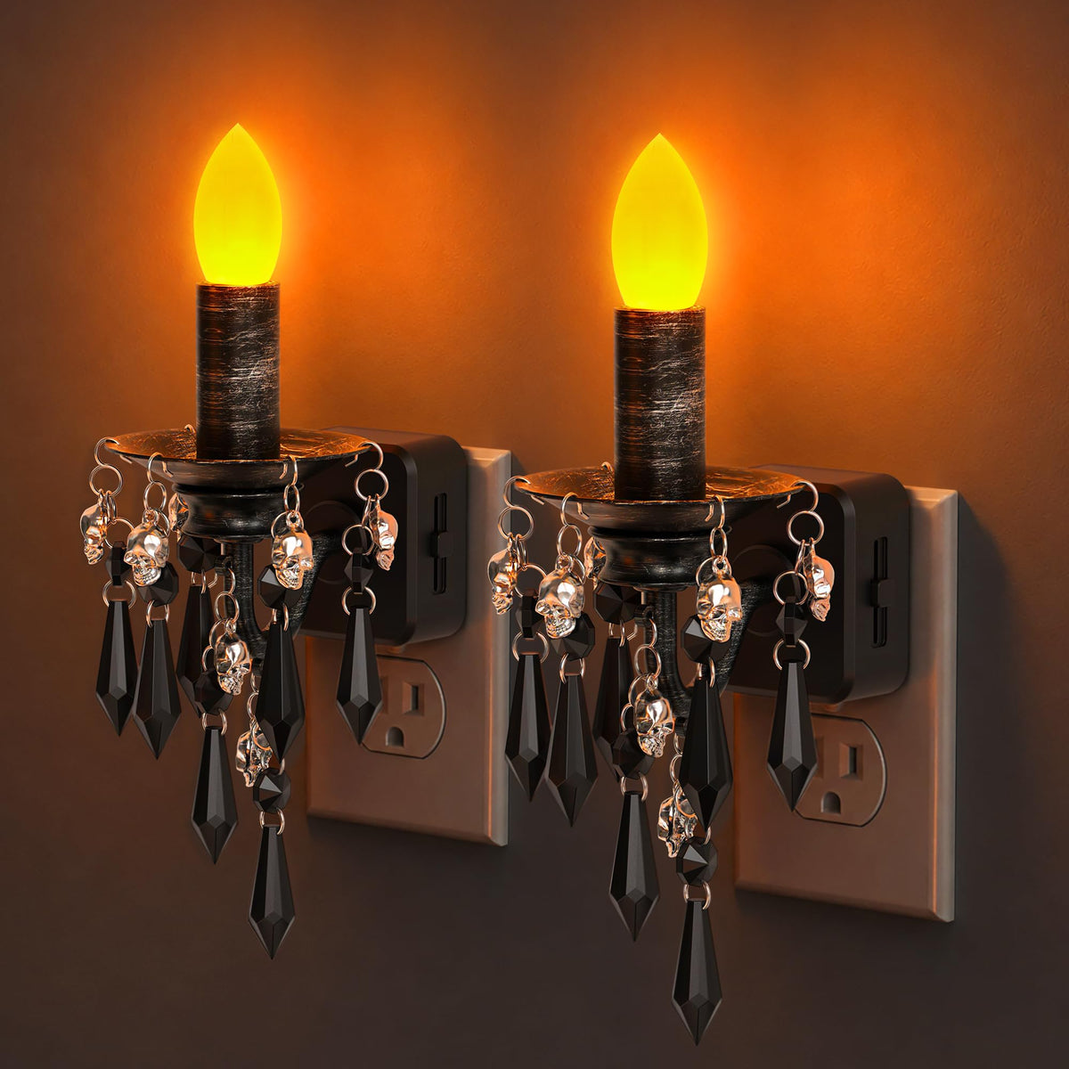 Briignite Chandelier Night Lights Plug into Wall,Amber Night Light Dimmable
