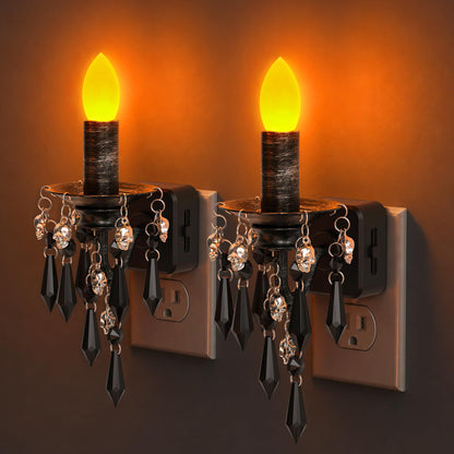 Briignite Chandelier Night Lights Plug into Wall,Amber Night Light Dimmable