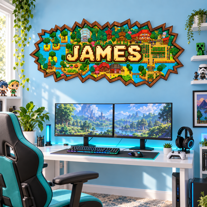 Personalized name Stardew Valley inspired farm-themed wall decorations