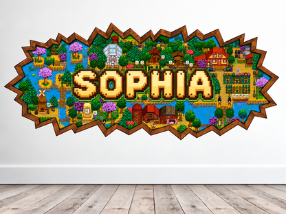 Personalized name Stardew Valley inspired farm-themed wall decorations