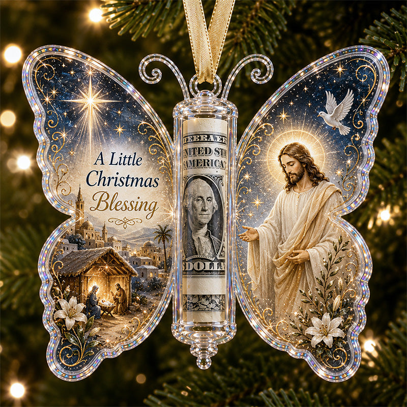 Christmas cash gift butterfly ornament – Jesus design