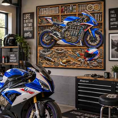 Sports Motorcycle Repair Shop 1000-Piece Jigsaw Puzzle