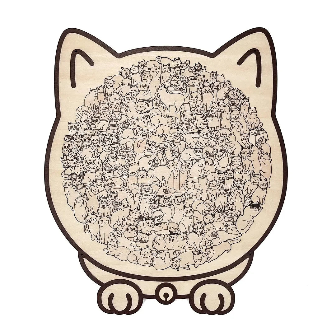 Wooden animal puzzle piece details