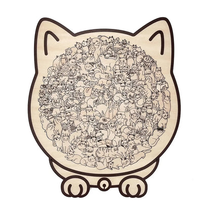 Wooden animal puzzle piece details